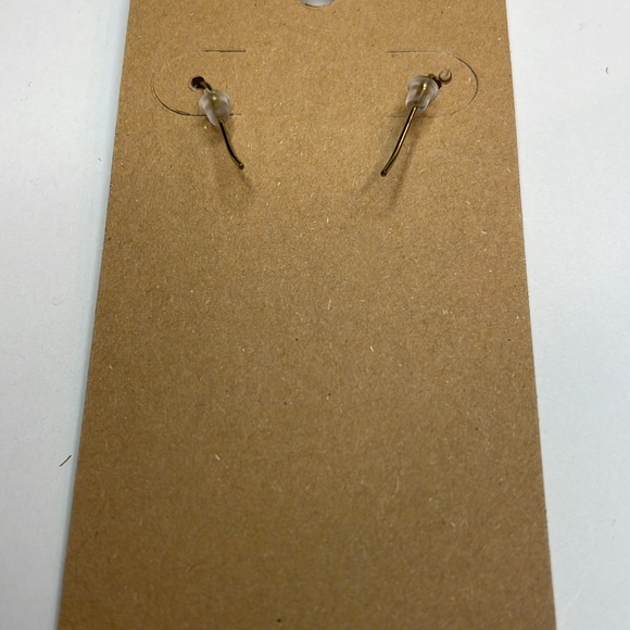 Cloisonné (Cloisonne) Gold Tone and Purple Floral Enamel Dangle Earrings (CPD57) - Picture 5 of 5